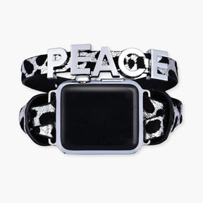 Peace Safari Leather Apple Watch Strap