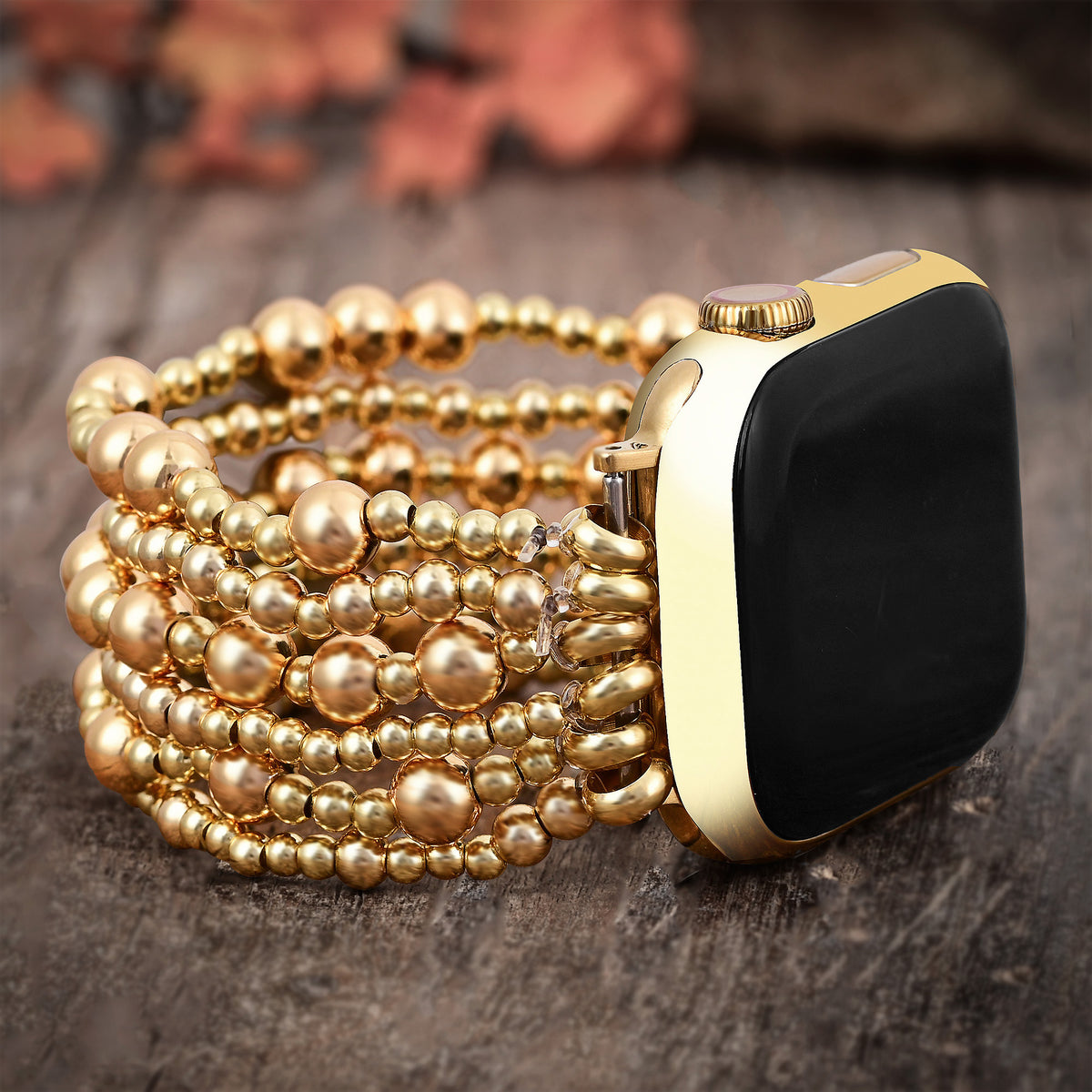 Golden Demure Stretch Apple Watch Strap