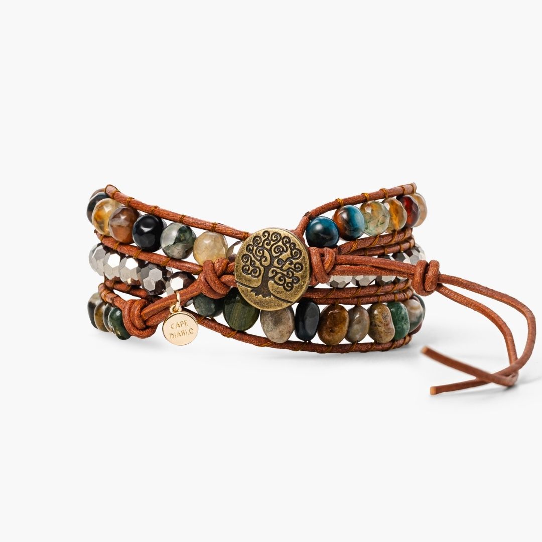 Indian Agate Artisan Wrap Bracelet