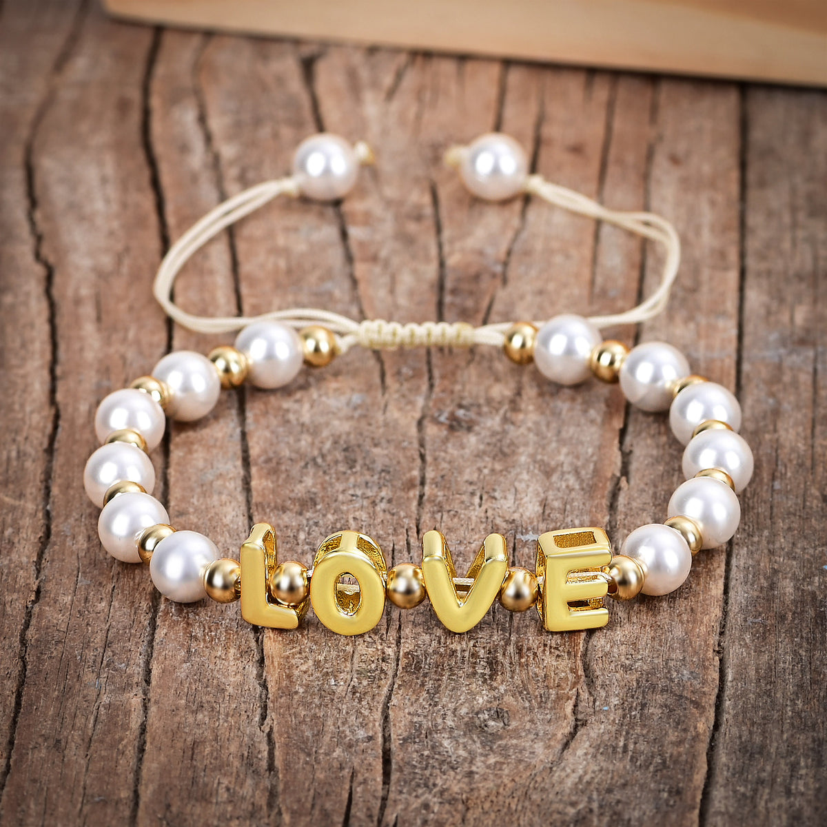 Pulsera de amor con resplandor de perla