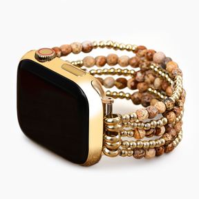 Stretch-Armband Apple Watch Golden Earth Jasper“