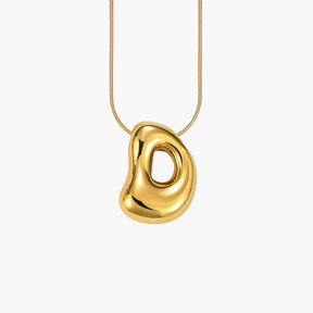 Golden Glow Bubble Letter Initial Necklace