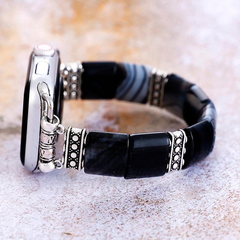 Bohemian Noir Stretch Apple Watch Strap