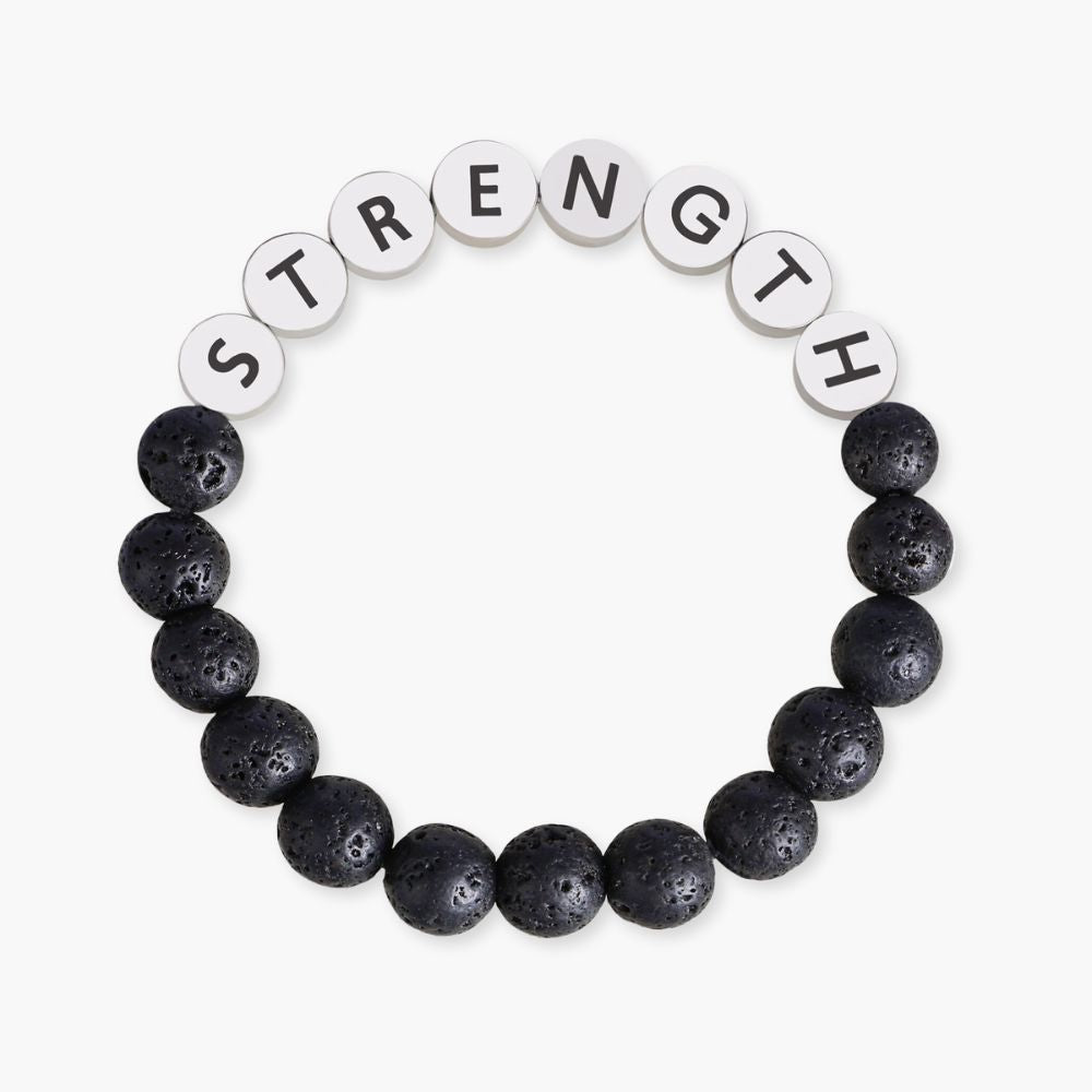 Lava Stone Strength Inspiration Bracelet