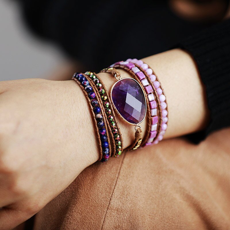 Enchanting Amethyst Wrap Bracelet - Cape Diablo