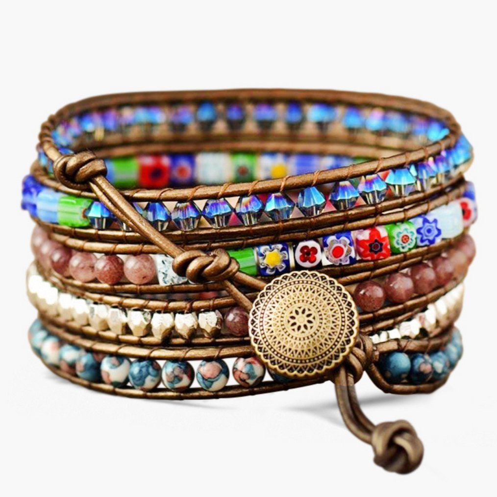 1pc Bohemian Style Multi-layer Pu Leather Magnetic Clasp Bracelet for Sale New  Zealand| New Collection Online| SHEIN New Zealand