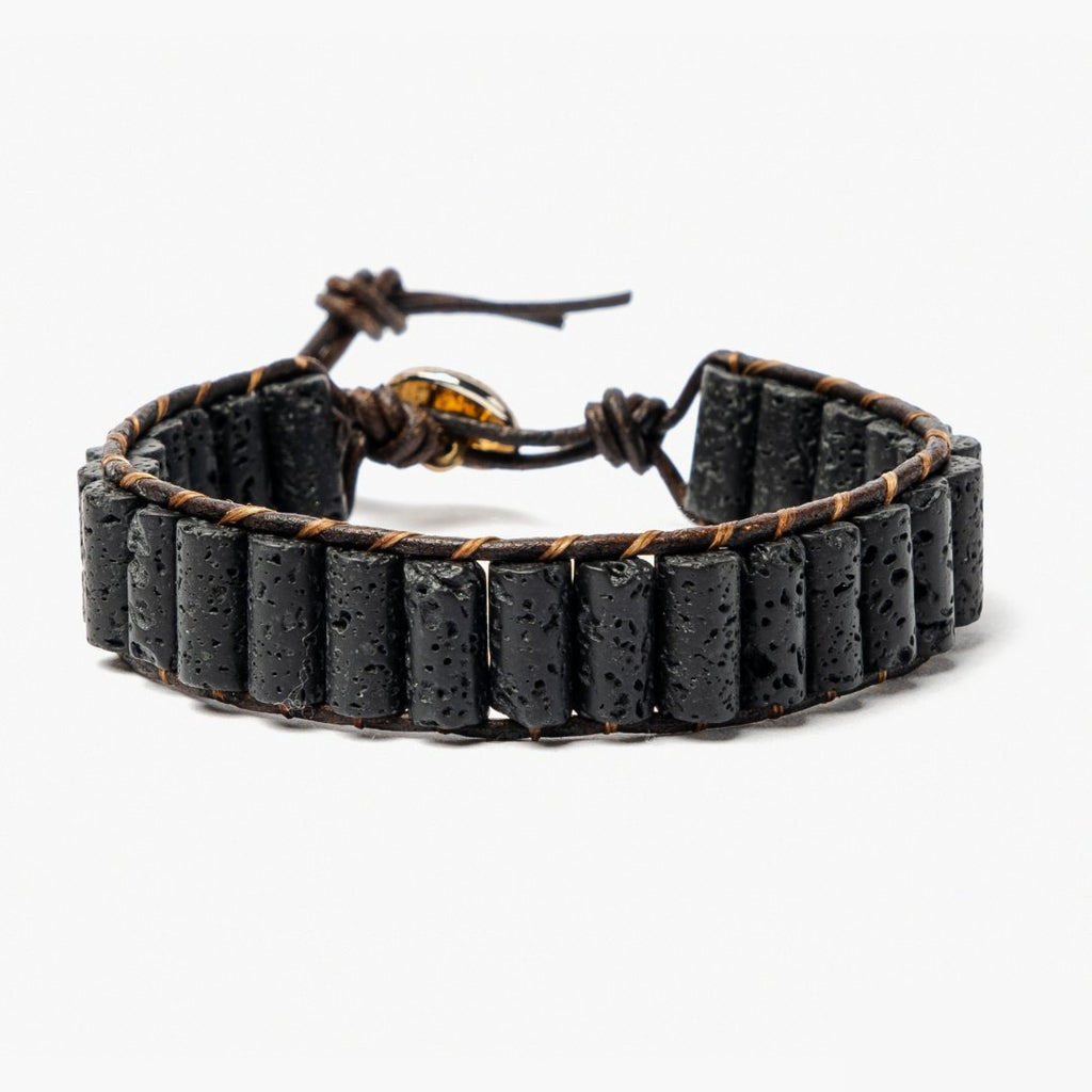 Men's Centauro Black Lava 6mm Bead Bracelet, Centauro